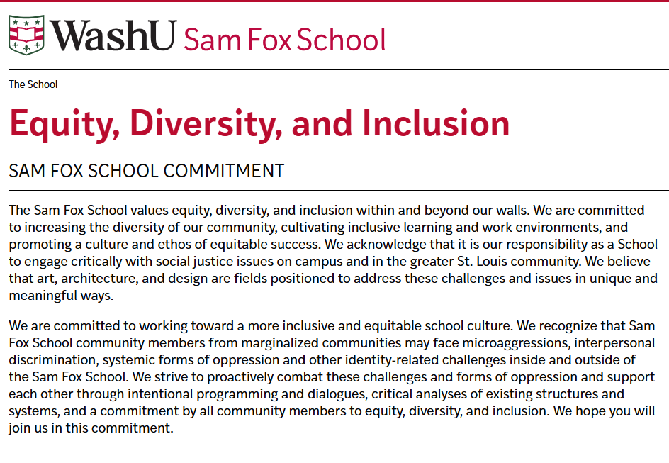 Sam Fox School DEI statement
